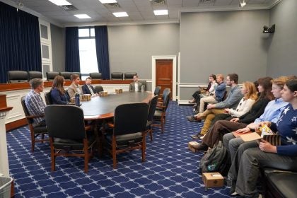 JPPP students attending their monthly “Public Policy in Action” on Capitol Hill